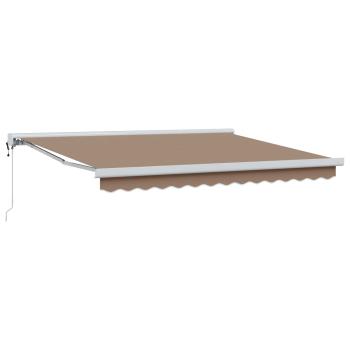 Ausziehbare Markise Taupe 350 x 250 cm Stoff und Metall