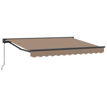 Einziehbare Markise Taupe 3,5 x 2,5 m Polyester und Aluminium