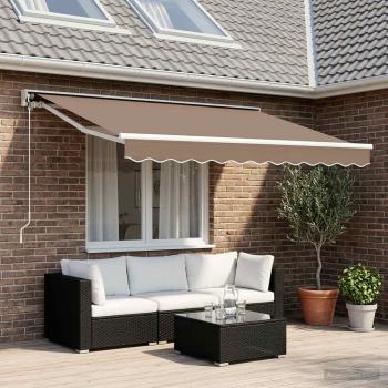 ARDEBO.de - Elektrische ausziehbare Markise Taupe 3,5 x 2,5 m