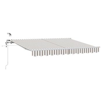 Ausziehbare Markise Hellgrau und Weiß 400 x 300 cm Polyester