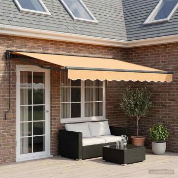 ARDEBO.de - Einziehbare Markise Sand 4 x 3 m Polyester und Aluminium