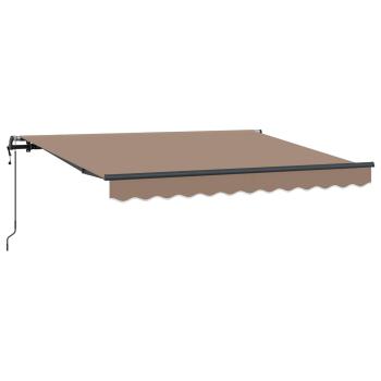 Ausziehbare Markise Taupe 400 x 350 cm Stoff und Aluminium