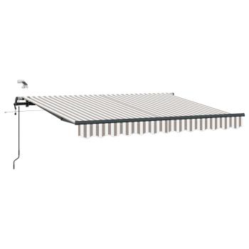 Ausziehbare Markise Hellgrau und Weiß 450 x 300 cm Polyester