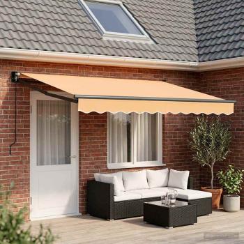 ARDEBO.de - Ausziehbare Markise Sand 4,5 × 3 m 100% Polyester und Aluminium