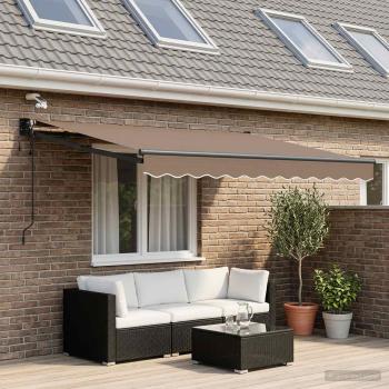 ARDEBO.de - Elektrische ausziehbare Markise Taupe