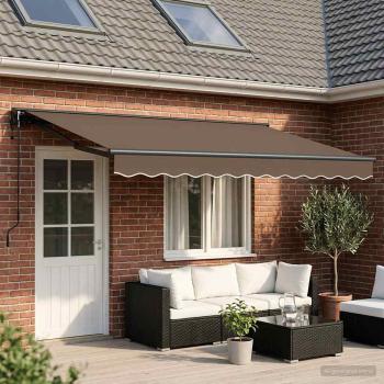 ARDEBO.de - Einziehbare Markise Taupe 4,5 × 3 m Polyester und Aluminium