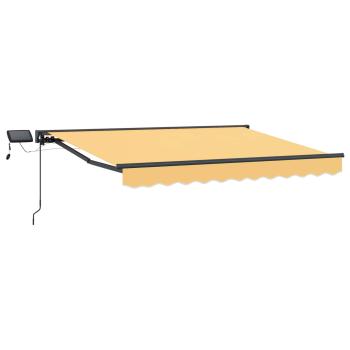 Manueller Markisenrahmen mit LEDs Sand 4,5 x 3,5 m