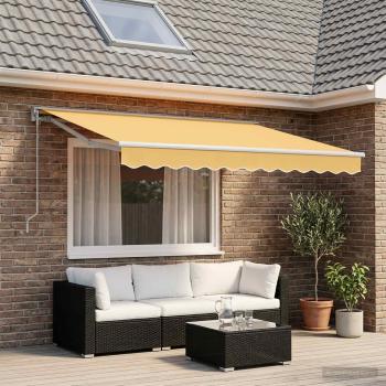 ARDEBO.de - Manuell einziehbare Markise Sand 5 x 3 m