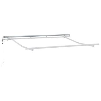 Ausziehbare Markise Hellgrau und Weiß 500 x 350 cm