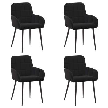 Esszimmerstühle 4 stk. Samt Schwarz 56,5 x 50 x 85 cm