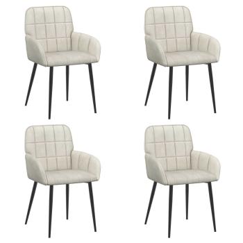Esszimmerstühle 4 stk. Samt Creme 56,5 x 50 x 85 cm