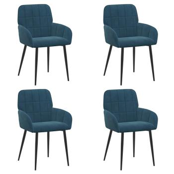 Esszimmerstühle 4 stk. Samt Blau 56,5 x 50 x 85 cm