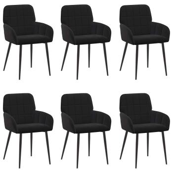 Esszimmerstühle 6 Stk. Samt Schwarz 57 x 50 x 85 cm