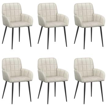 Esszimmerstühle 6 Stk. Samt Creme 57 x 50 x 85 cm