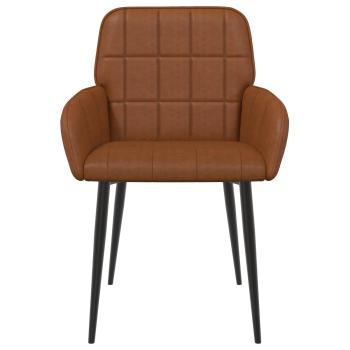 Esszimmerstühle 6 Stk. Kunstleder Braun 57 x 50 x 85 cm