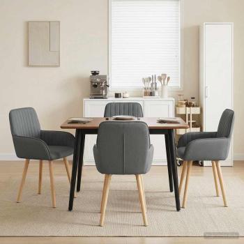 ARDEBO.de - Esszimmerstühle 4 stk. Stoff Dunkelgrau 56,5 x 50 x 87,5 cm