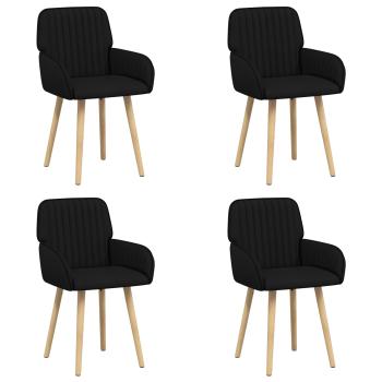 Esszimmerstühle 4 Stk. Stoff Schwarz 56,5 x 50 x 87,5 cm