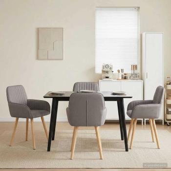 ARDEBO.de - Esszimmerstühle 4 Stk. Stoff Taupe 56,5 x 50 x 87,5 cm