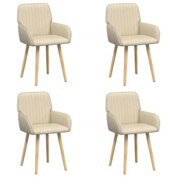 Esszimmerstühle 4 Stk. Stoff Creme 56,5 x 50 x 87,5 cm