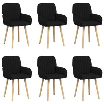 Esszimmerstühle 6 Stk. Stoff Schwarz 56,5 x 50 x 87,5 cm