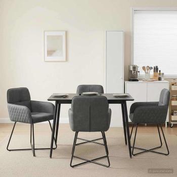ARDEBO.de - Esszimmerstühle 4 Stk. Samt Dunkelgrau 59 x 56,5 x 86 cm