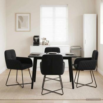 ARDEBO.de - Esszimmerstühle 4 Stk. Samt Schwarz 59 x 56,5 x 86 cm
