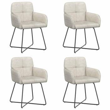 Esszimmerstühle 4 Stk. Samt Creme 59 x 56,5 x 86 cm