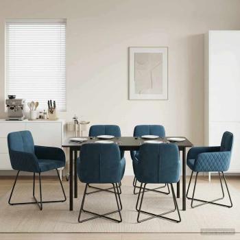 ARDEBO.de - Esszimmerstühle 6 Stk. Samt Blau 59 x 56,5 x 86 cm