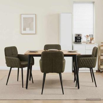 ARDEBO.de - Esszimmerstühle 4 Stk. Kunstwildleder Olivegrün