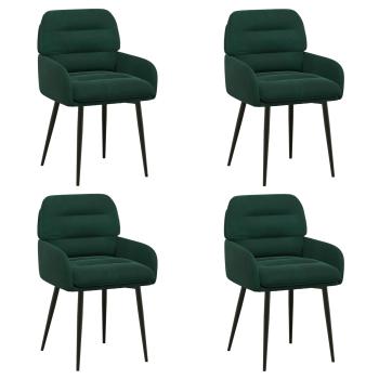 Esszimmerst?hle 4 stk. Samt Dunkelgr?n 59 x 59,5 x 90 cm