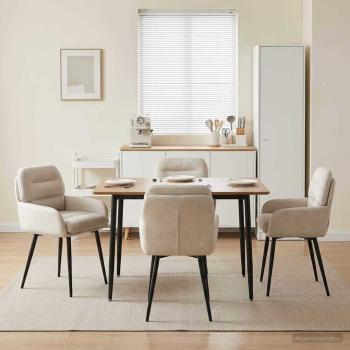 ARDEBO.de - Esszimmerstühle 4 stk. Samt Creme 59 x 59,5 x 90 cm