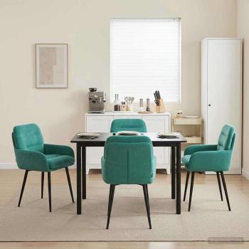 ARDEBO.de - Esszimmerstühle 4 Stk. Samt Türkis 59 x 59,5 x 90 cm