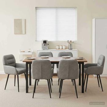 ARDEBO.de - Esszimmerstühle 6 Stk. Samt Hellgrau 59 x 59,5 x 90 cm