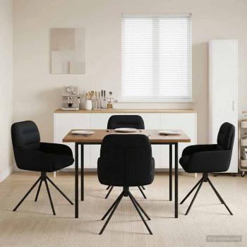 ARDEBO.de - Drehstuhl Esszimmer 4 Stk. Kunstleder Schwarz 59 x 59,5 x 90 cm