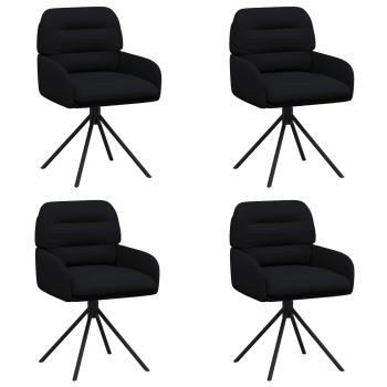 Drehstuhl Esszimmer 4 Stk. Kunstleder Schwarz 59 x 59,5 x 90 cm