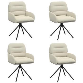 Drehstuhl Esszimmer 4 Stk. Kunstleder Creme 59 x 59,5 x 90 cm
