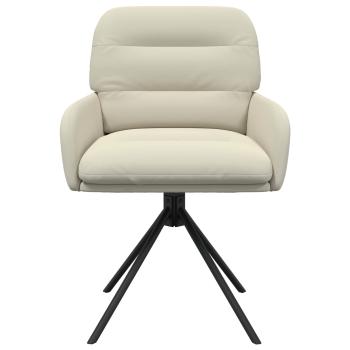 Drehstuhl Esszimmer 4 Stk. Kunstleder Creme 59 x 59,5 x 90 cm