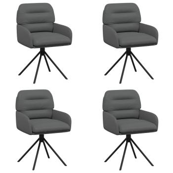 Drehstuhl Esszimmer 4 stk. Kunstleder Grau 59 x 59,5 x 90 cm