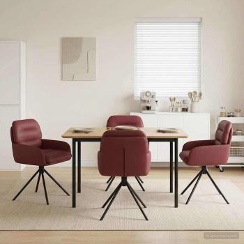 ARDEBO.de - Drehstuhl Esszimmer 4 Stk. Kunstleder Weinrot 59 x 59,5 x 90 cm