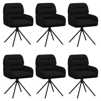 Drehstuhl Esszimmer 6 stk. Kunstleder Schwarz 59 x 59,5 x 90 cm