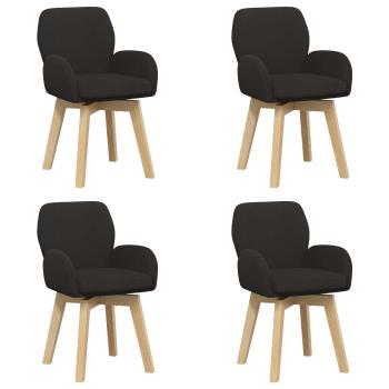Drehstuhl Esszimmer 4 Stk. Bouclé Schwarz 54 x 58 x 87 cm