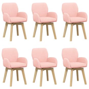 Drehstuhl Esszimmer 6 Stk. Bouclé Rosa 54 x 58 x 87 cm