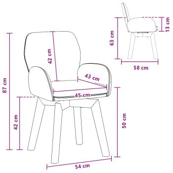 Drehstuhl Esszimmer 6 Stk. Bouclé Rosa 54 x 58 x 87 cm