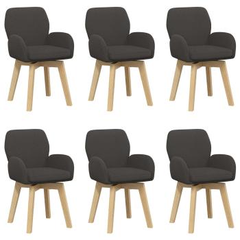 Drehstuhl Esszimmer 6 Stk. Bouclé Dunkelgrau 54 x 58 x 87 cm