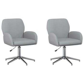 Bürostühle 2 Stk. 54 x 58 x 90 cm Hellgrau Stoff