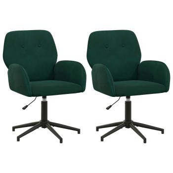 Bürostühle 2 Stk. 54 x 55 x 90 cm Dunkelgrün Samt