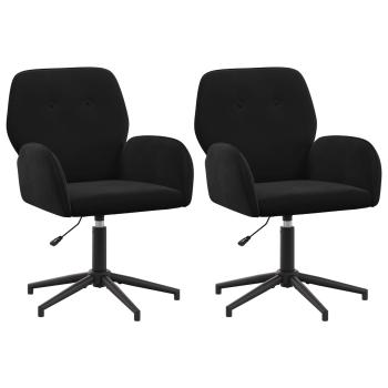Bürostühle 2 Stk. 54 x 55 x 90 cm Schwarz Samt