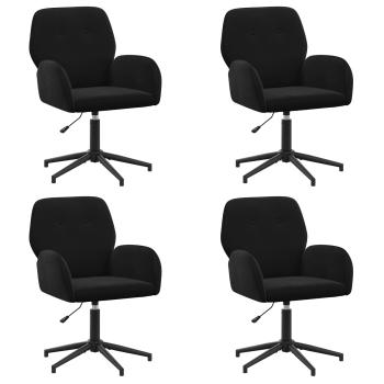 Bürostühle 4 Stk. 54 x 55 x 90 cm Schwarz Samt