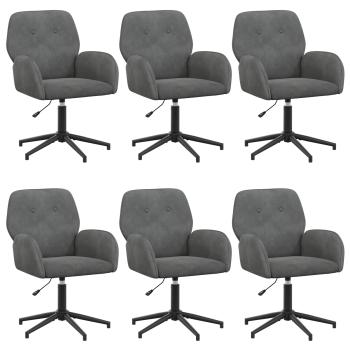 Bürostühle 6 Stk. 54 x 55 x 90 cm Dunkelgrau Samt