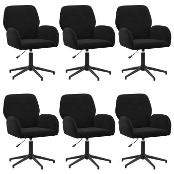 Bürostühle 6 Stk. 54 x 55 x 90 cm Schwarz Samt